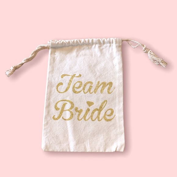 “Team bride” canvas draw string bag - Picture 1 of 2